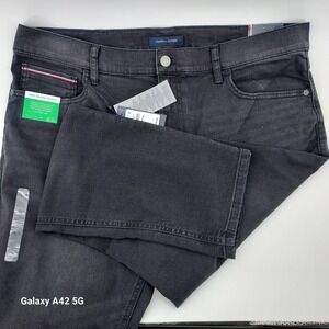 Tommy Hilfiger Stretch Slim Fit Jeans Mens 38x30 Dark Wash Denim Organic Cotton